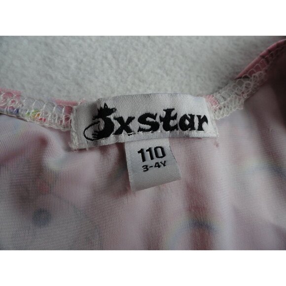 JX Star Pink Long Sleeve Unicorn Print Leotard for Dance/Gymnastics Girls Size 3 - Picture 3 of 4